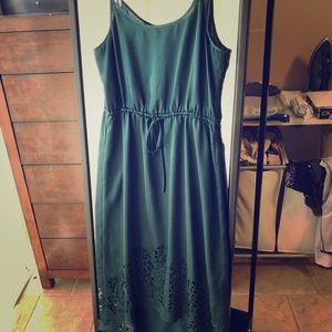Dark teal high low dress